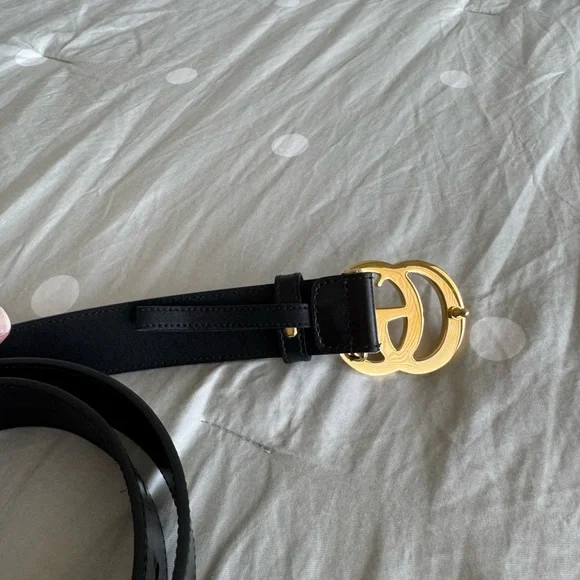Gucci GG  Marmont Wide Leather Black Belt Size 40 - Picture 7 of 8
